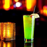 Green cocktail drink