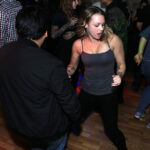 Girl and guy dancing