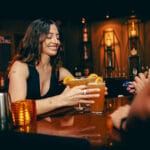 Raina serving drinks