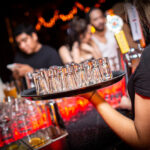 Shot glasses on tray