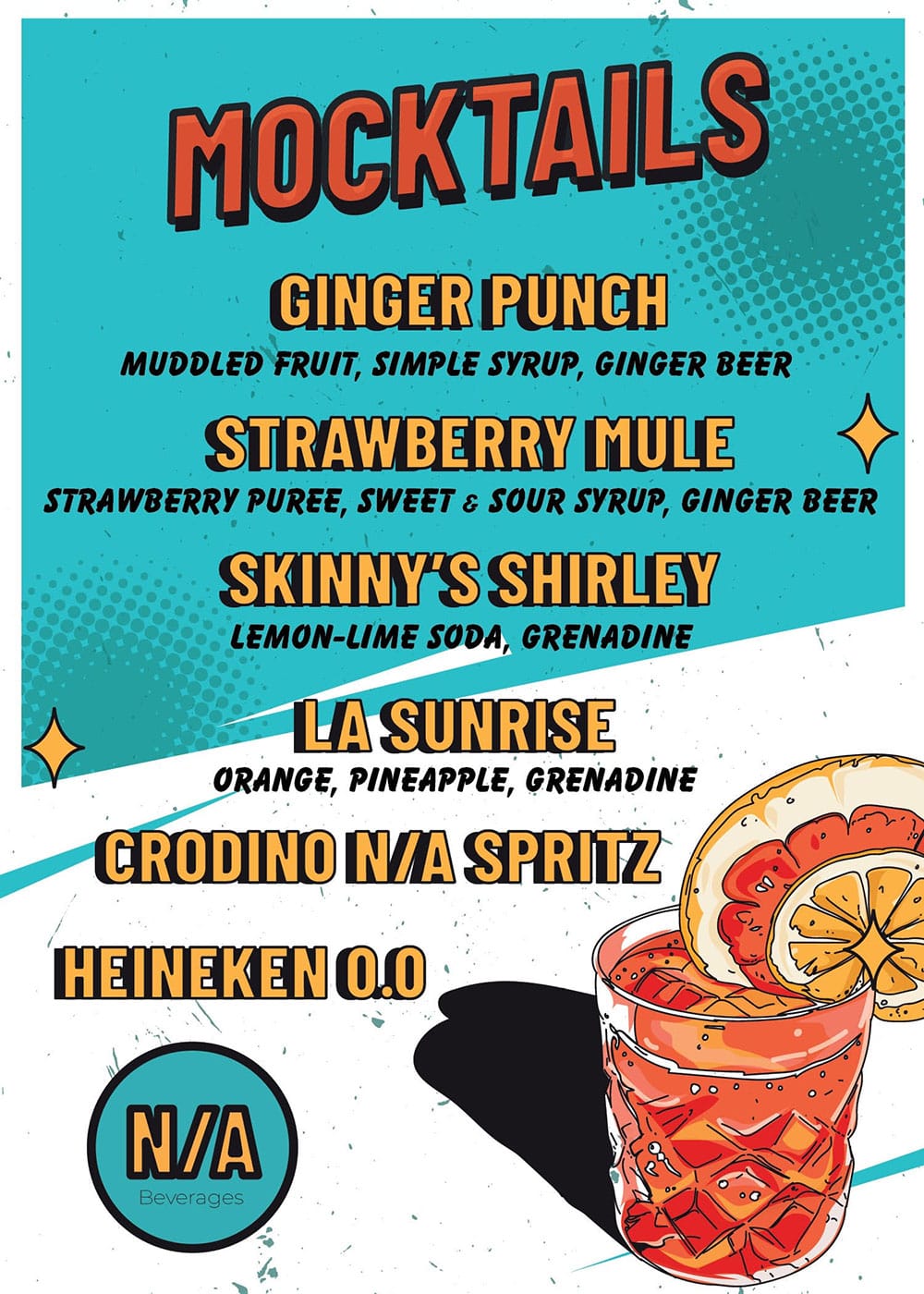 Mocktail menu